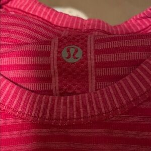 lululemon athletica Vibrant Pink Striped Long Sleeve Tee